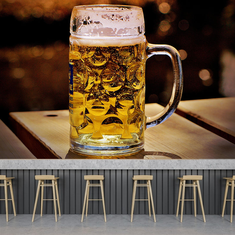 Contemporary Photography Beer Mural Light Color Commercial Use Wall Art for Club Decor
