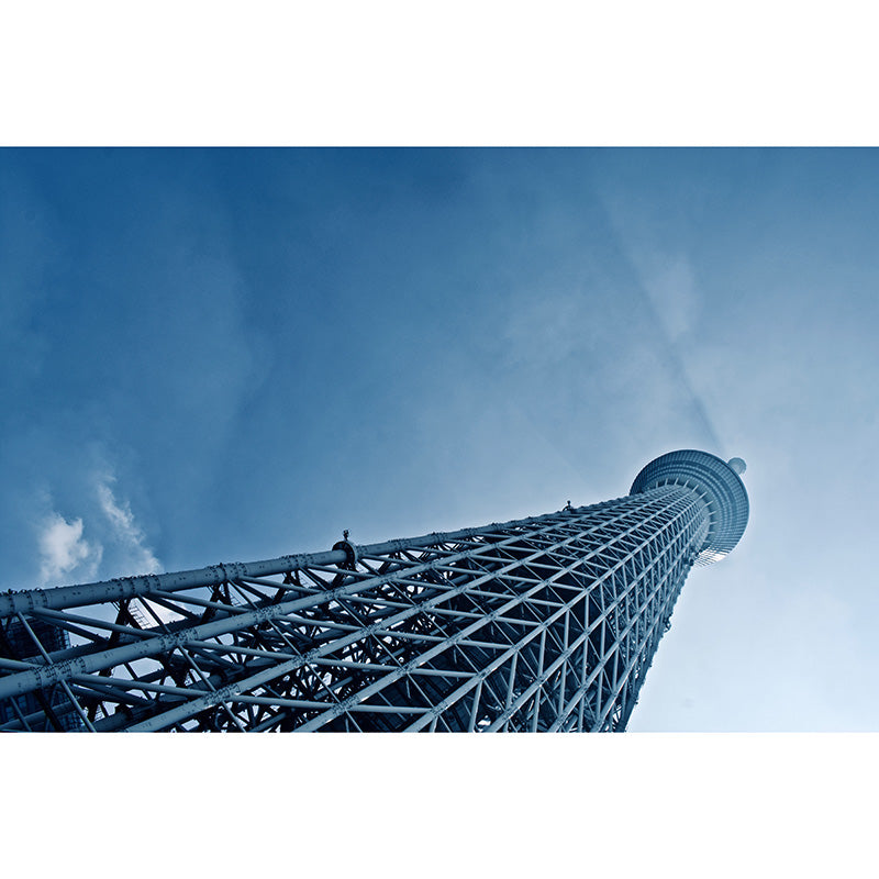 Japanese Urban Architecture Mural Wallpaper Modern Stain-Proofing Wall Art for Meeting Room