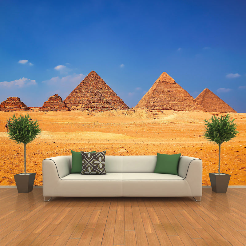 Egypt Giza Pyramid Group Mural Contemporary Mildew Resistant Hallway Wall Decor