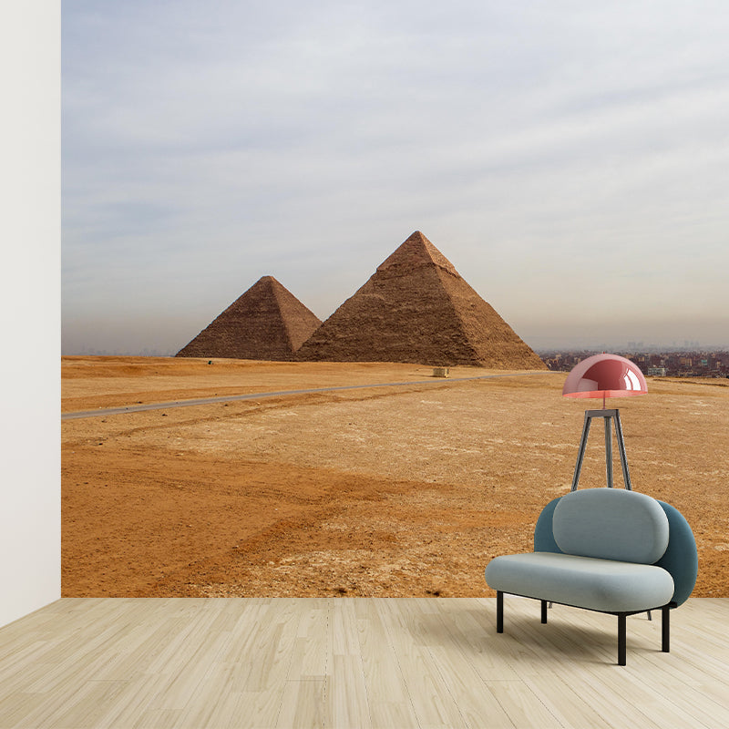 Egypt Giza Pyramid Group Mural Contemporary Mildew Resistant Hallway Wall Decor