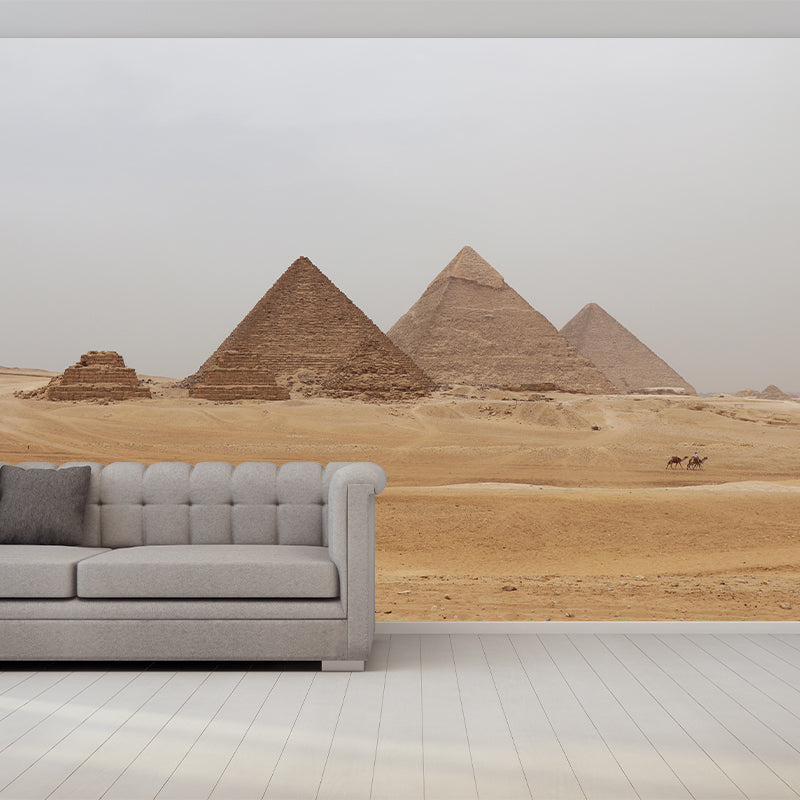 Egypt Giza Pyramid Group Mural Contemporary Mildew Resistant Hallway Wall Decor