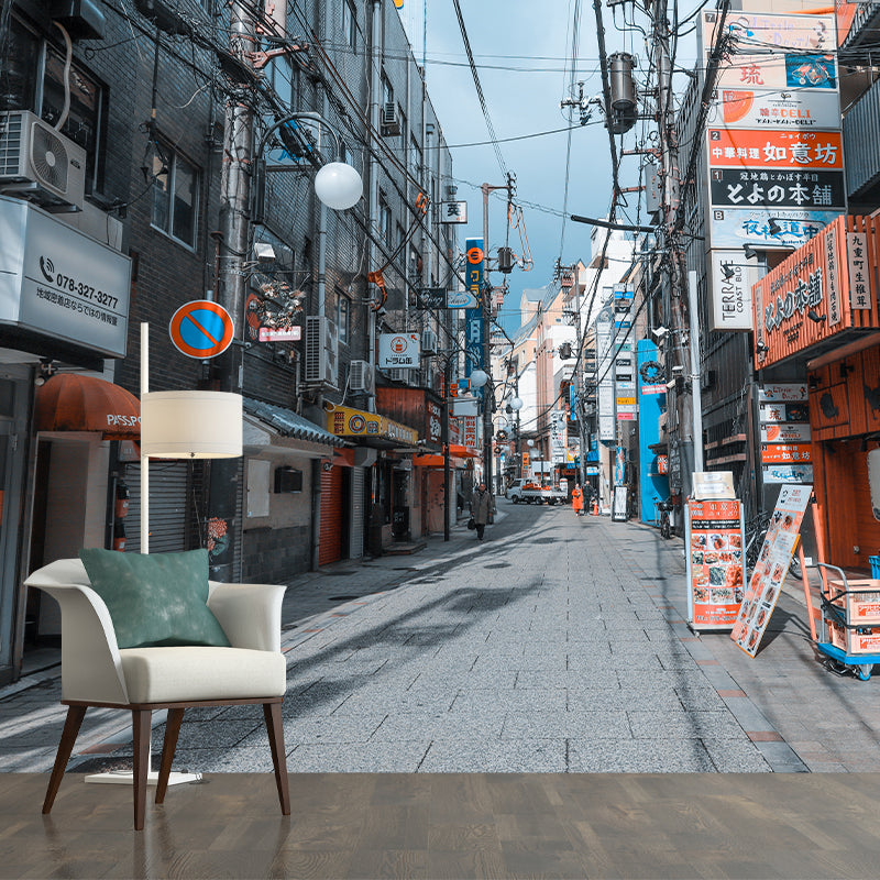 Japanese Urban Landscape Murals for Living Room Contemporary City ,Customized Size