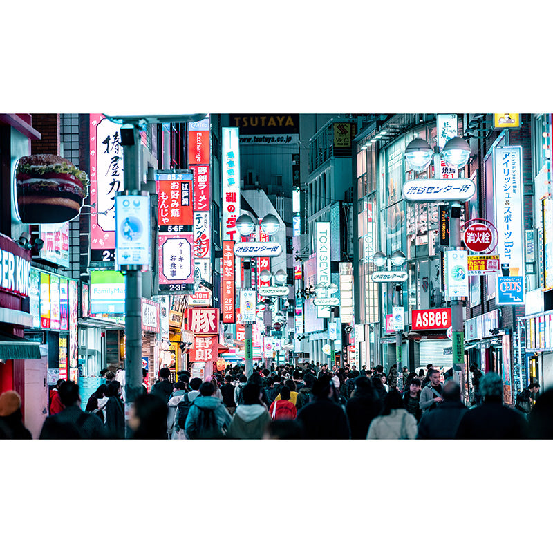 Japanese Urban Landscape Murals for Living Room Contemporary City ,Customized Size