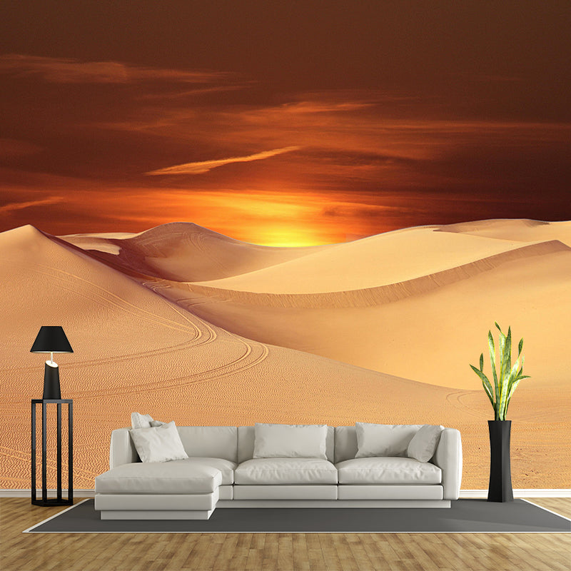 Modern Nightfall Desert View Mural Moisture Resistant Wall Art for Living Room