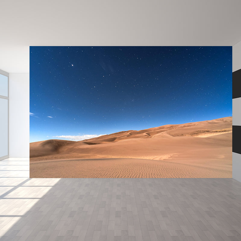 Modern Nightfall Desert View Mural Moisture Resistant Wall Art for Living Room