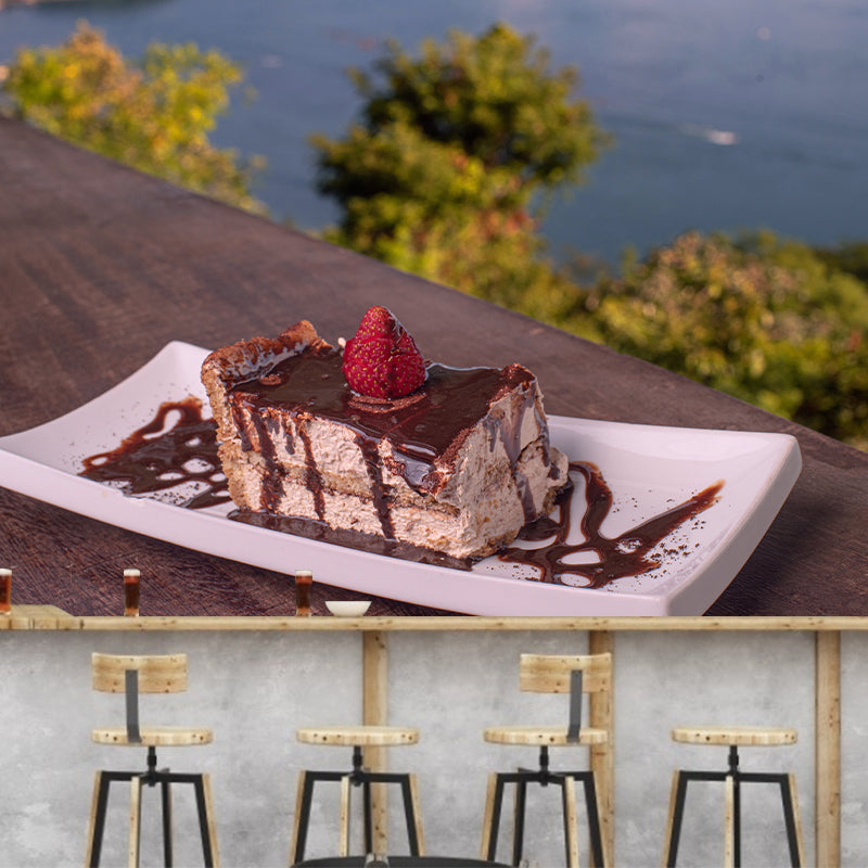 Sweet Tiramisu Wallpaper Mural Cake Shop Decor Removable Wall Decals,Personalized Size