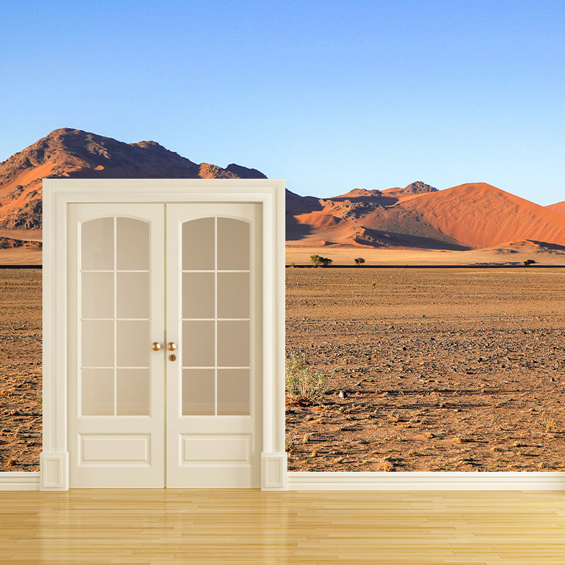 Yellow Desert Hillock Decor Wall Mural Sitting Room Wall Covering,Custom Size