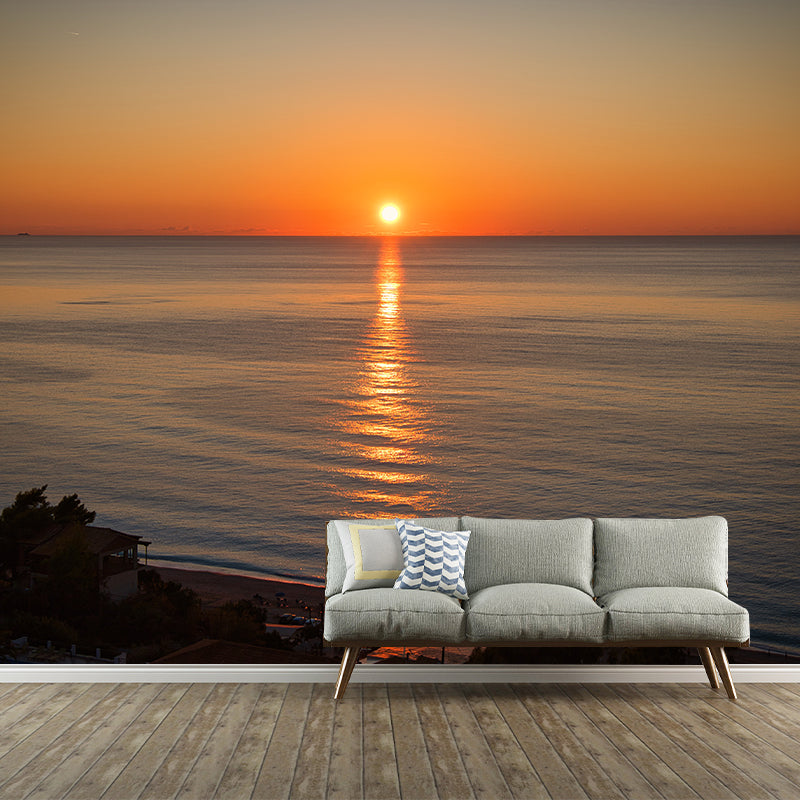 Sunset View Removable Wall Mural Modernist Wall Covering for Bedroom Decor