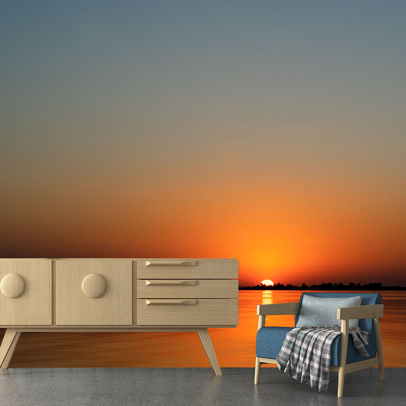 Sunset View Removable Wall Mural Modernist Wall Covering for Bedroom Decor