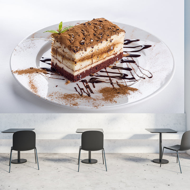 Dessert Food Mural Wallpaper Dark Color Decorations for Dessert Shop Kitchen