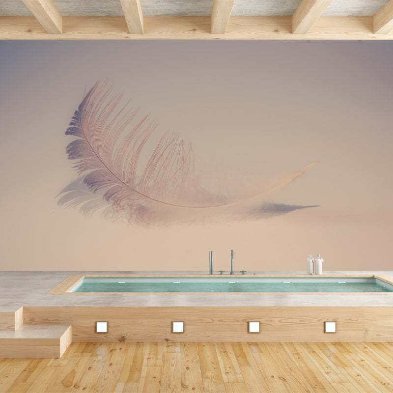 Bird Feather Mural Wallpaper for Wall Decor Contemporary Girls Room Wall Art