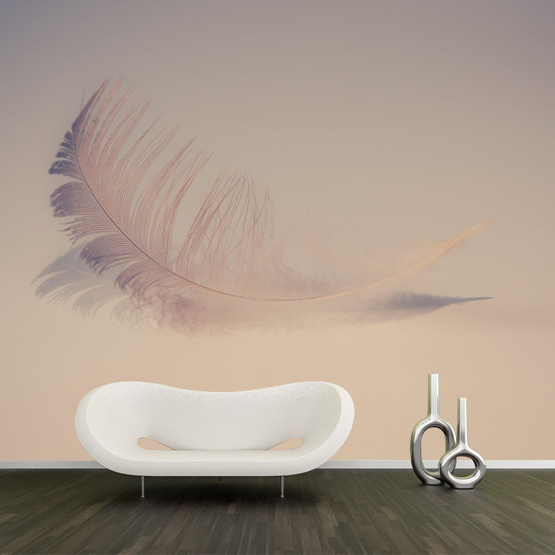 Bird Feather Mural Wallpaper for Wall Decor Contemporary Girls Room Wall Art