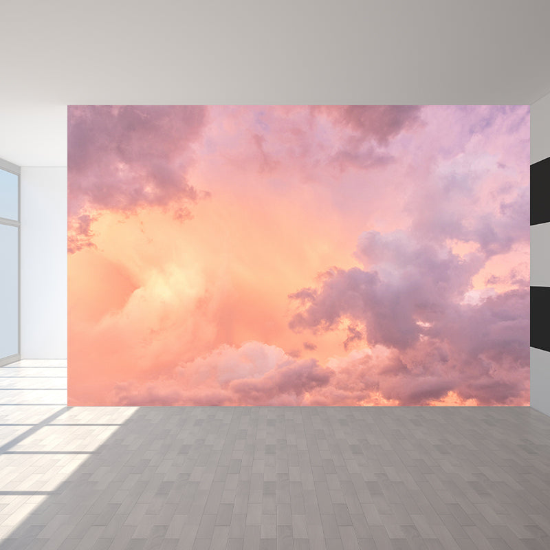 Modern Scenery Sunset Clouds Mural Pastel Color Photography Wall Art for Bedroom