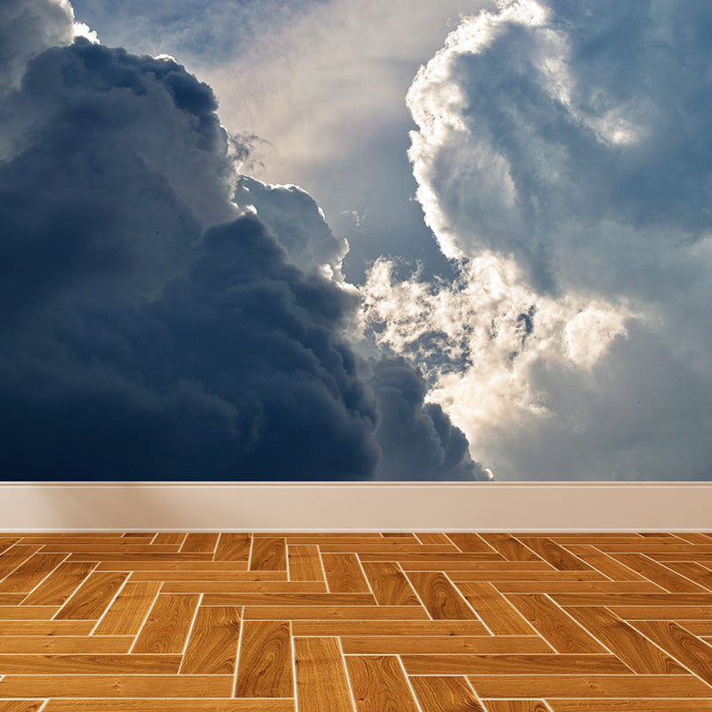 Photography Modern Style Cloud Mural Decal Mildew Resistant for Dining Room