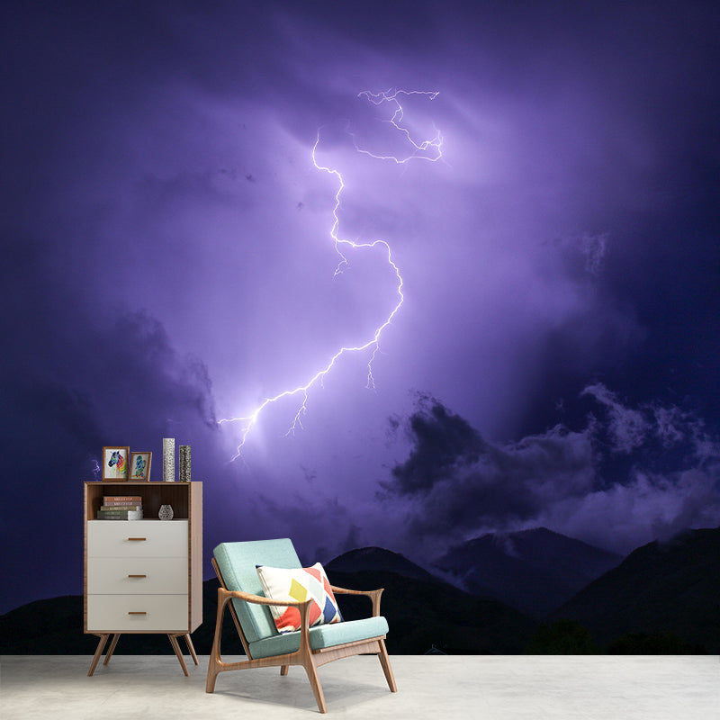 Lightning Sky Scene Mural Wallpaper Decal Decorative Bedroom Wall Covering