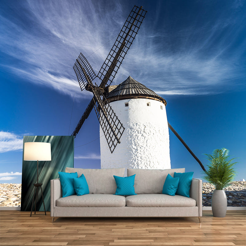 Extra Large Landscapes Windmill Mural Mildew Resistant Wall Art for Home Decor