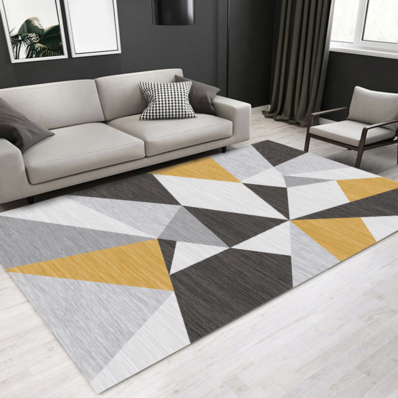 Multicolor Home Decoration Carpet Calming Triangle Print Area Rug Polyester with Stain Resistant Rug