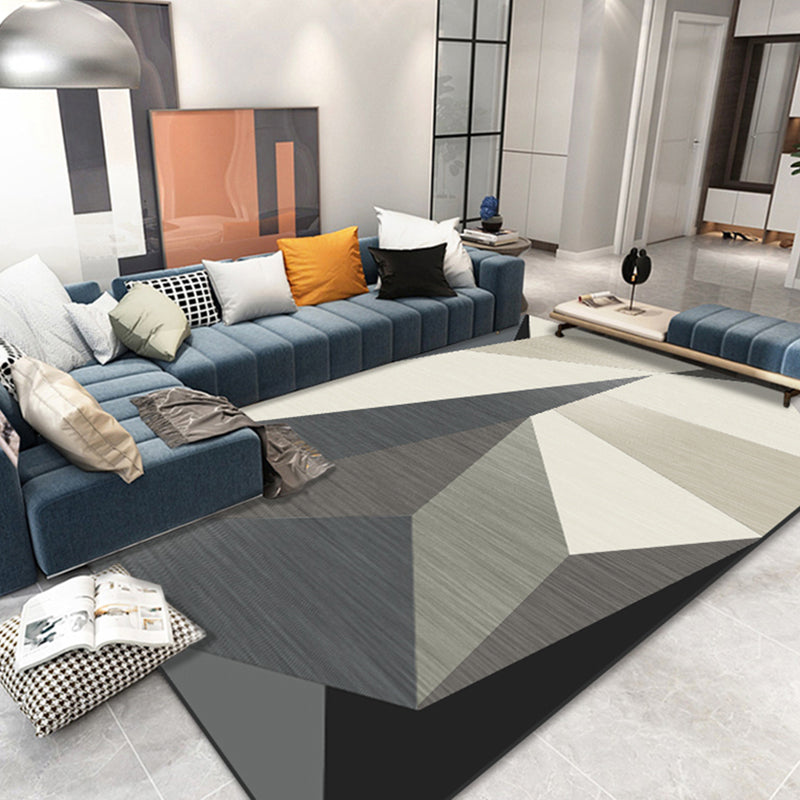 Multicolor Luxury Indoor Rug Polyester Triangle Splicing Carpet Anti-Slip Backing Rug for Home Decor