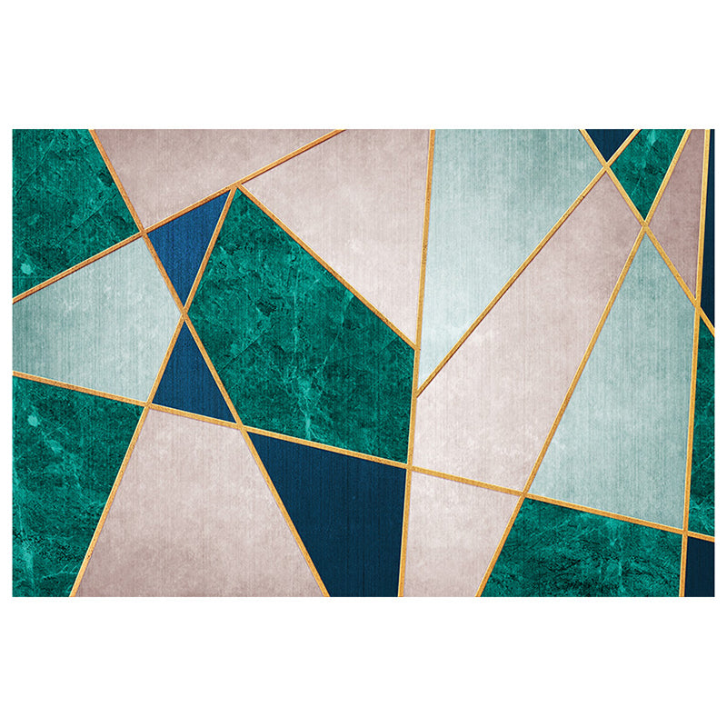 Light Color Modern Rug Polyester Carpet Geometric Lines Indoor Rug Non-Slip Backing for Living Room
