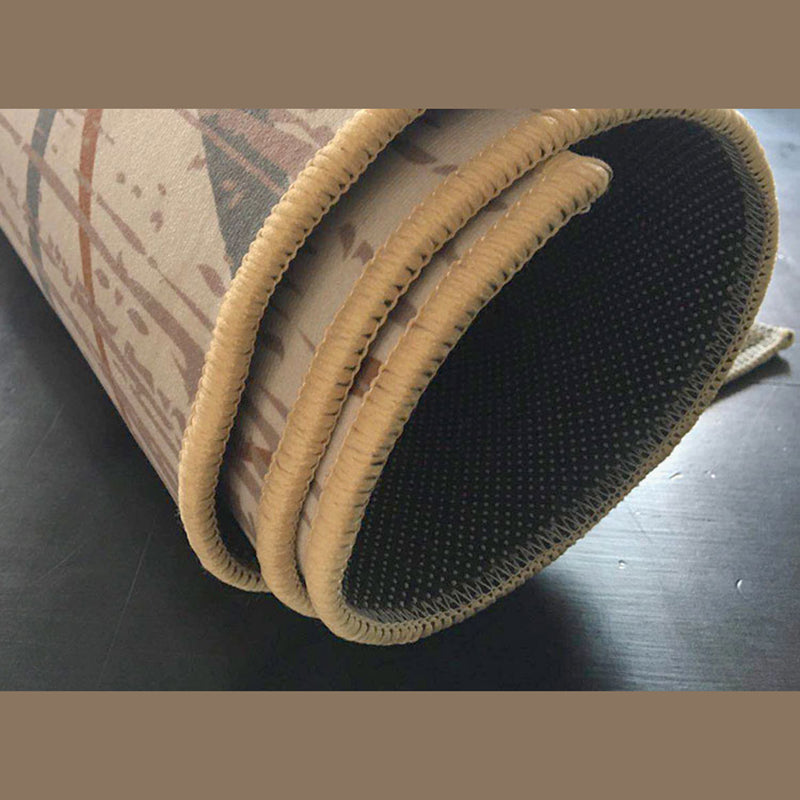 Light Color Modern Rug Polyester Carpet Geometric Lines Indoor Rug Non-Slip Backing for Living Room