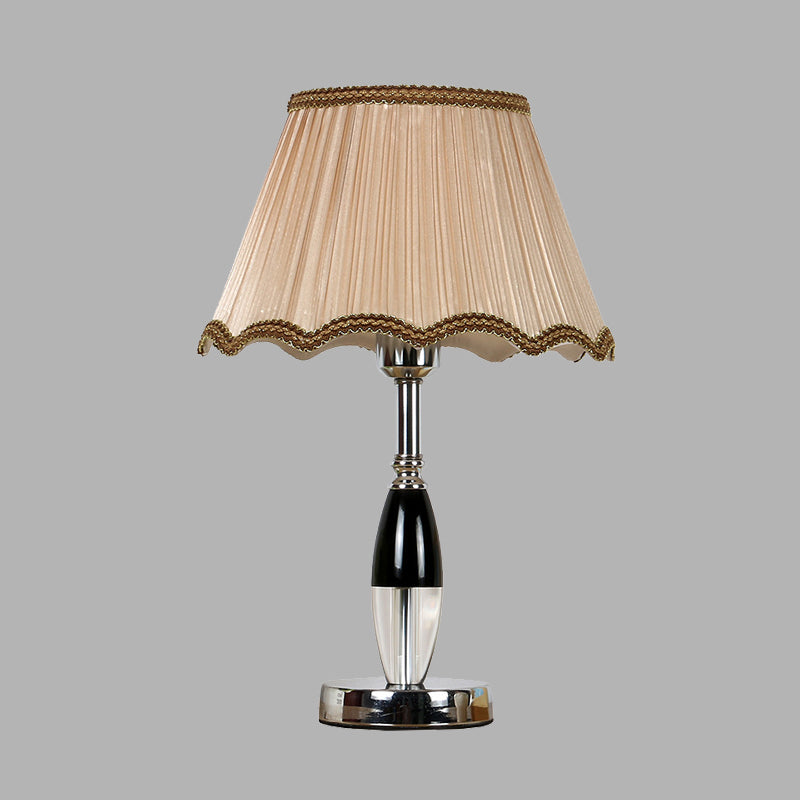 1 leichte Nachttischlampe rustikale, überbrochene Kristallnachtlicht im Beige für Wohnzimmer