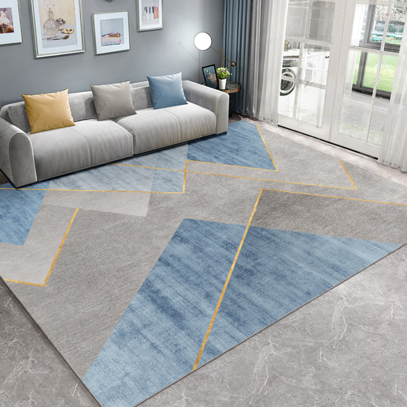 Color Mixed Triangle Rug Polyester Minimalist Carpet Non-Slip Backing Indoor Rug for Home Decoration