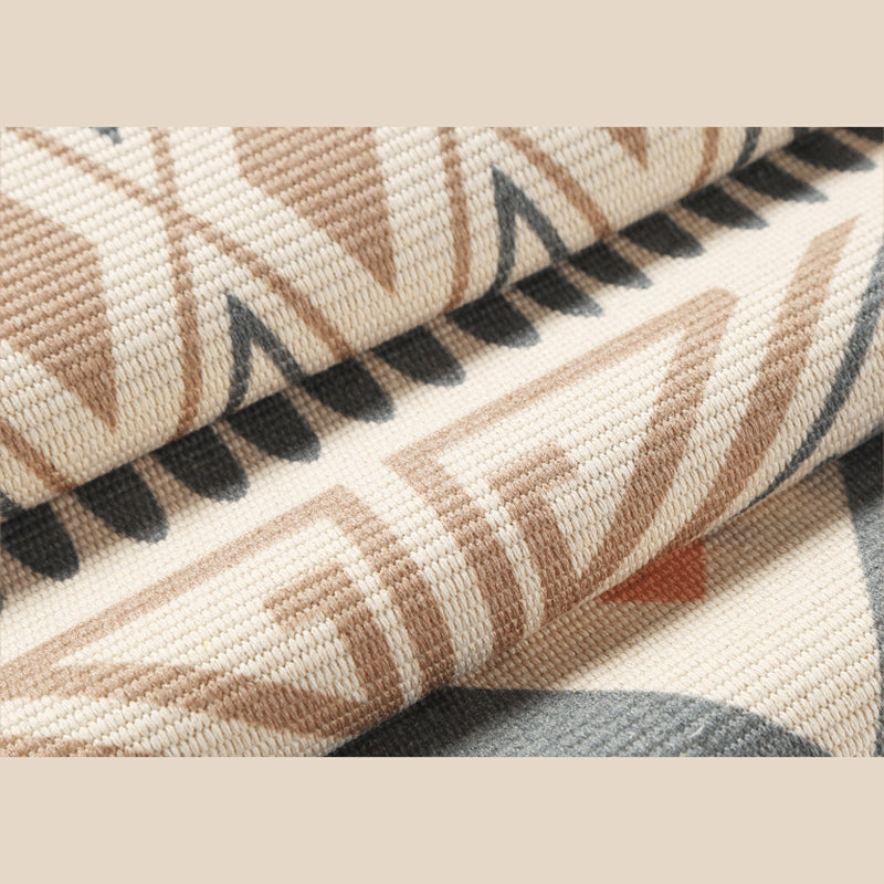 Trendy Modern Rug with Fringe Lovely Color-block Rug Cotton Blend Carpet for Home Decoration