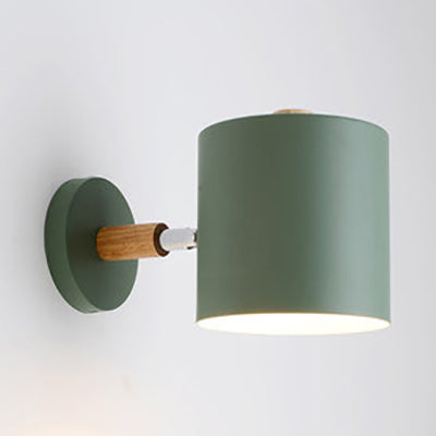 Modern Style Cylinder Wall Light Metal 1 Head Wall Lamp for Kid Bedroom Corridor
