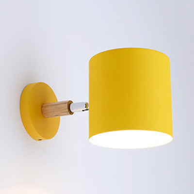 Modern Style Cylinder Wall Light Metal 1 Head Wall Lamp for Kid Bedroom Corridor