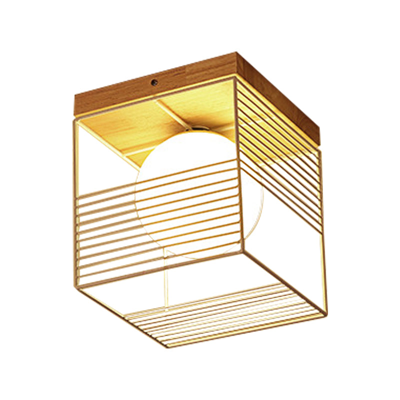 Wit/Zwart Vierkant Inbouwplafondlamp Metaal Eigentijds 1-kops Inbouwhanglamp voor Slaapkamer