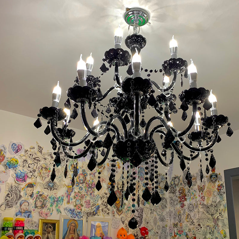 Lámpara de araña de velas iluminación de vidrio tradicional iluminación para restaurante