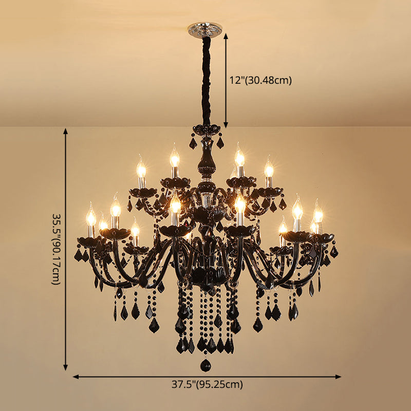 Lámpara de araña de velas iluminación de vidrio tradicional iluminación para restaurante