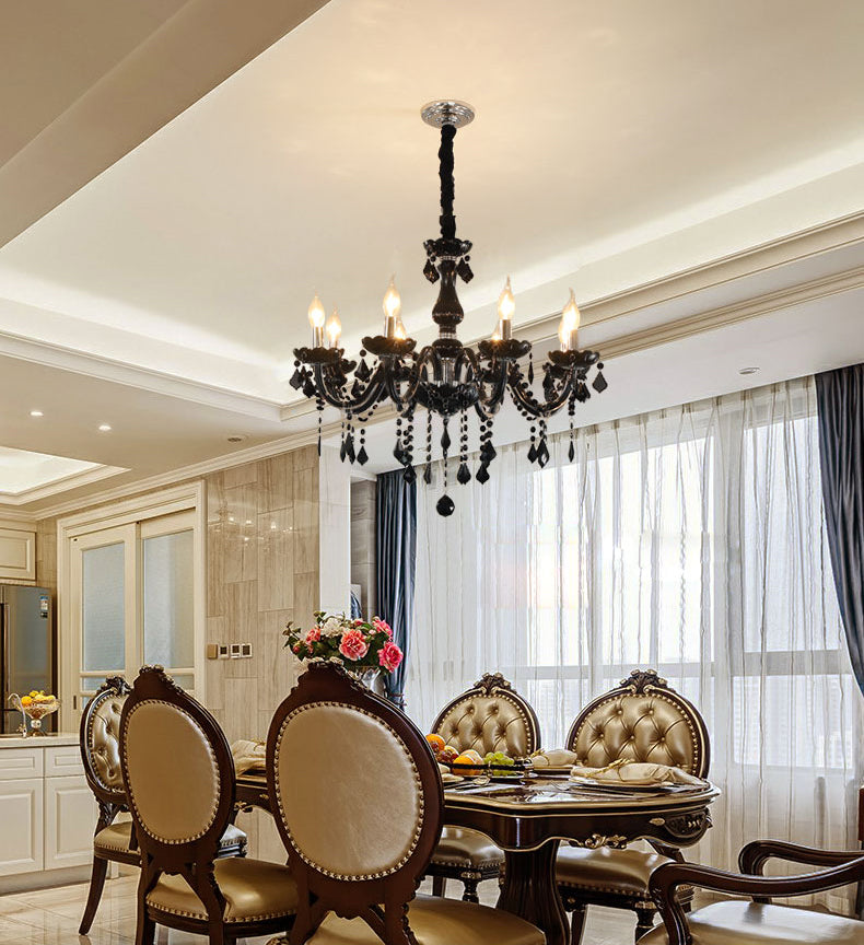 Lámpara de araña de velas iluminación de vidrio tradicional iluminación para restaurante