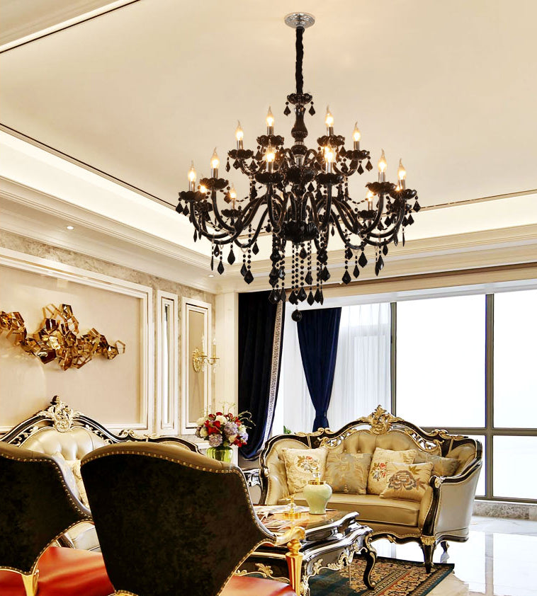 Lámpara de araña de velas iluminación de vidrio tradicional iluminación para restaurante