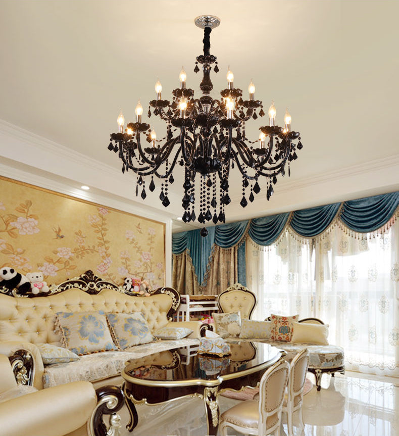 Lámpara de araña de velas iluminación de vidrio tradicional iluminación para restaurante