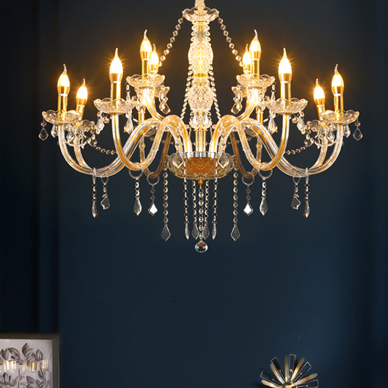 Kerze Kronleuchter Leuchte Traditionelle Kristallheizbeleuchtung für das Restaurant