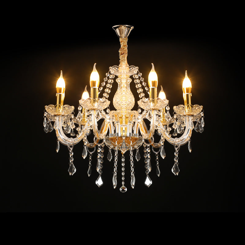 Kerze Kronleuchter Leuchte Traditionelle Kristallheizbeleuchtung für das Restaurant