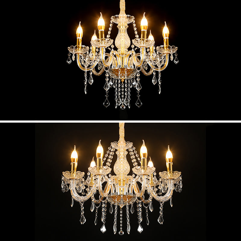 Kerze Kronleuchter Leuchte Traditionelle Kristallheizbeleuchtung für das Restaurant