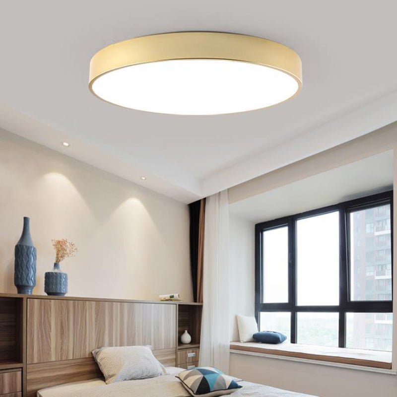 Modern Style Flush Ceiling Lights Macaron Metal LED Light for Living Room