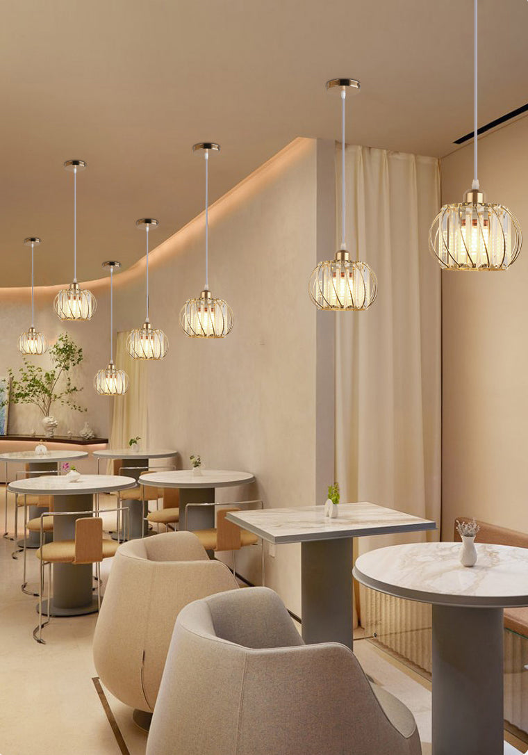 Luminaire pendentif en cristal globe Lumière suspendue minimaliste pour salle à manger