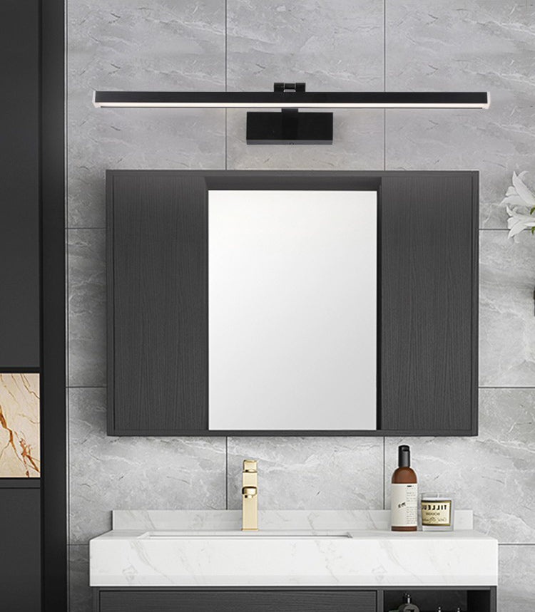Strip Wall Mounted Light Fixture Nordic Metal LED Bathroom Wall Sconce Lighting in Black
