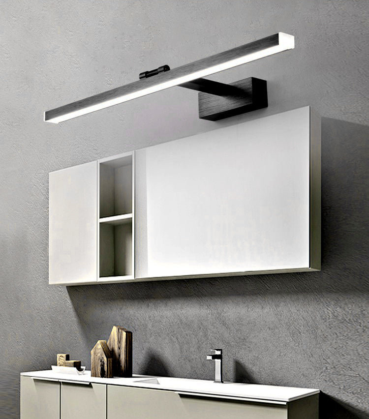 Strip Wall Mounted Light Fixture Nordic Metal LED Bathroom Wall Sconce Lighting in Black