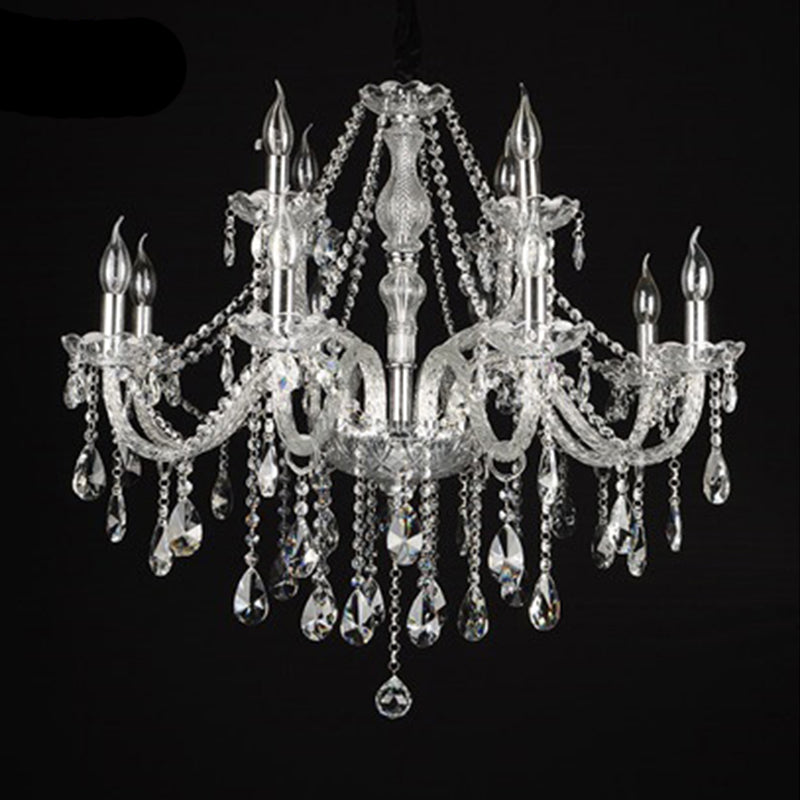 Lámpara de araña de velas iluminación de vidrio tradicional iluminación para restaurante