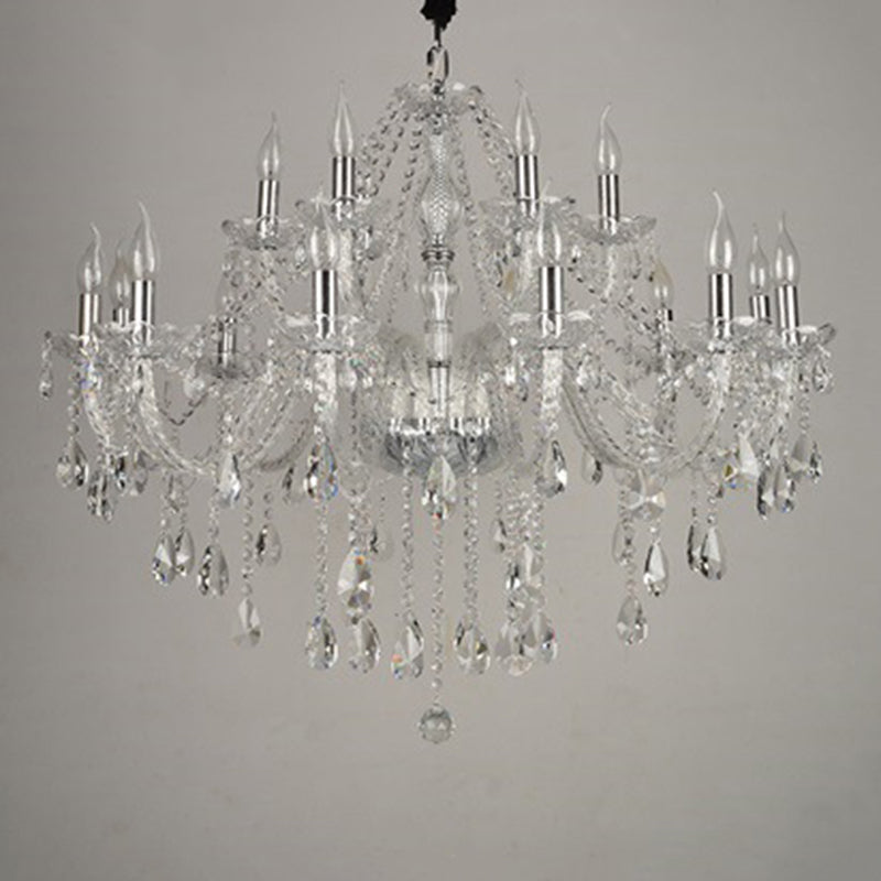 Lámpara de araña de velas iluminación de vidrio tradicional iluminación para restaurante