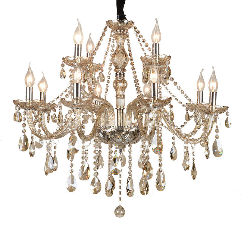 Lámpara de araña de velas iluminación de vidrio tradicional iluminación para restaurante