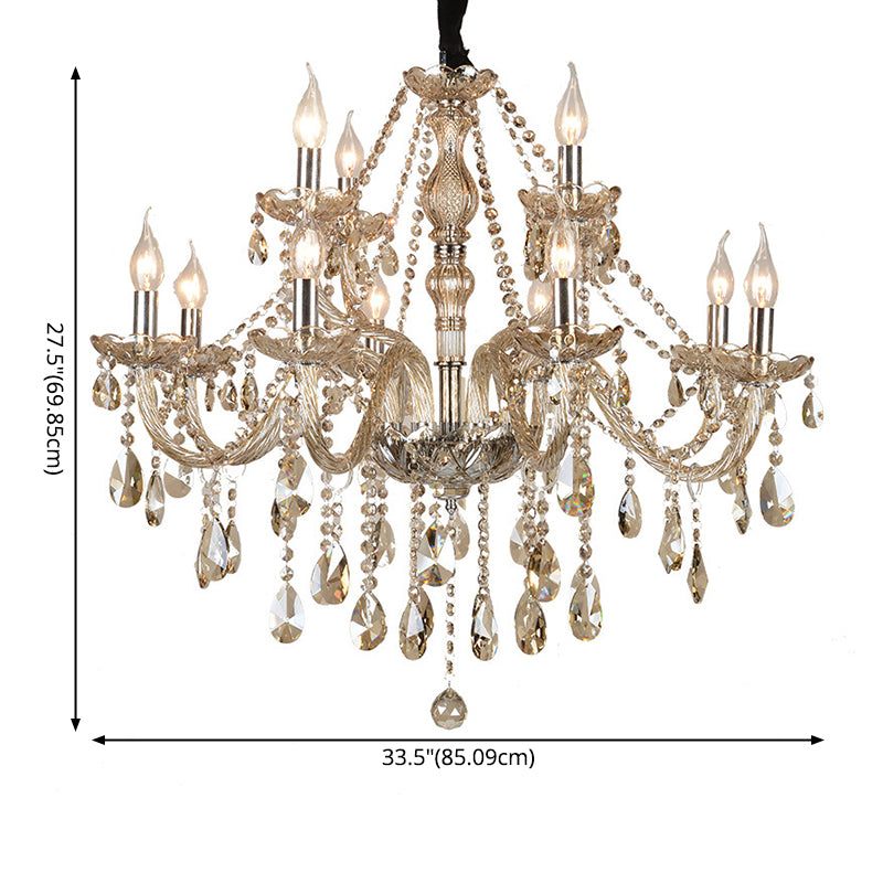 Lámpara de araña de velas iluminación de vidrio tradicional iluminación para restaurante