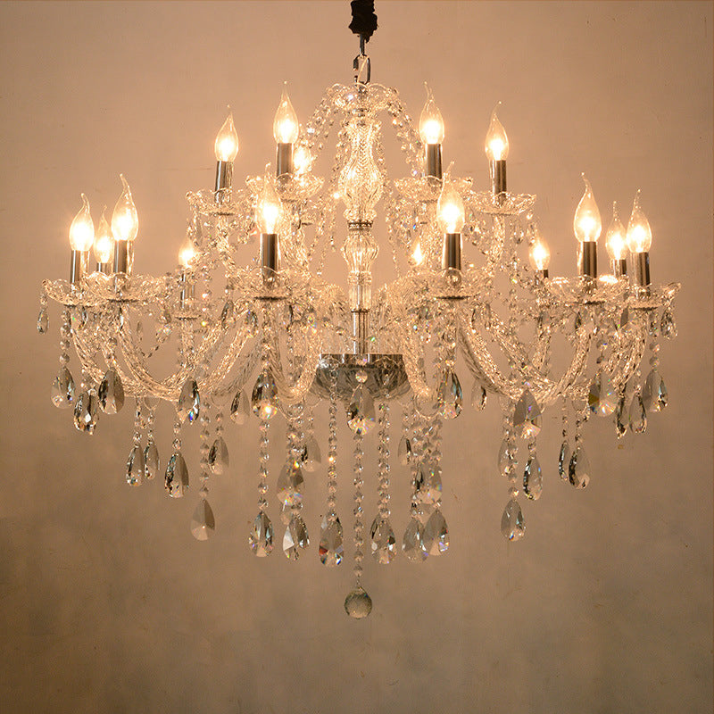 Lámpara de araña de velas iluminación de vidrio tradicional iluminación para restaurante