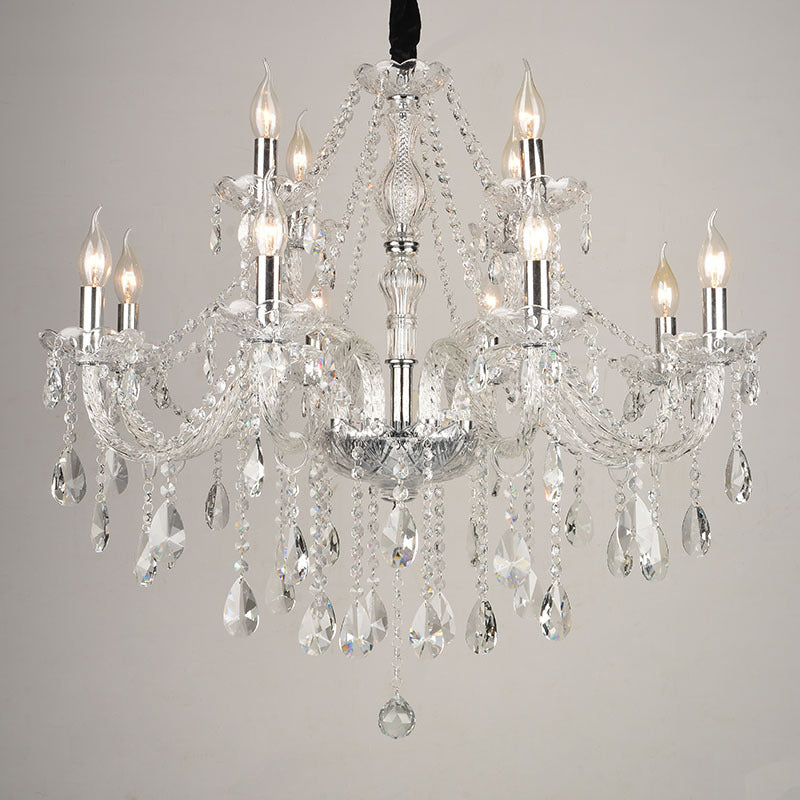 Lámpara de araña de velas iluminación de vidrio tradicional iluminación para restaurante