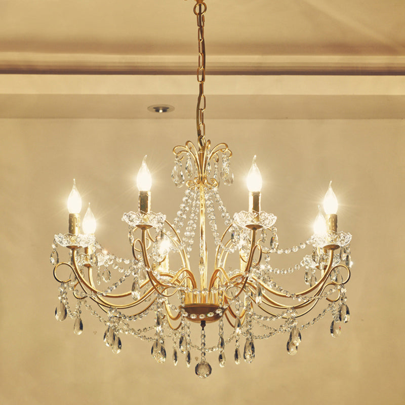 Candle Chandelier Light Fixture Traditional Metal Pendant Lighting for Restaurant