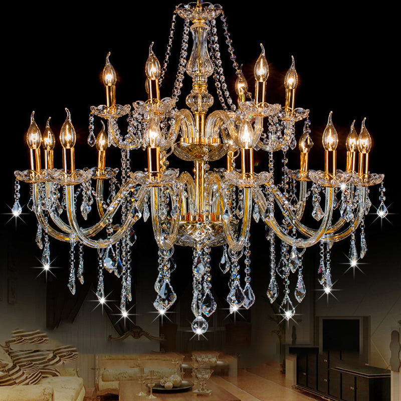 Lámpara de araña de velas iluminación de vidrio tradicional iluminación para restaurante